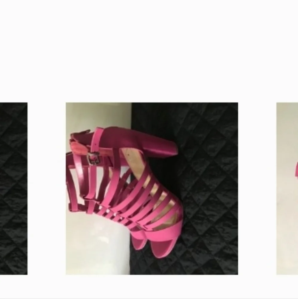 Pink Strappy Heeled Sandals